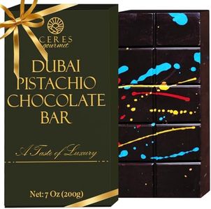 Dark Chocolate Dubai Crispy Knafeh Pistachio Bar 7oz | Kunafa Chocolate Delight | Crunchy Chocolate with Rich Pistachio Kunafe Filling | Gourmet Dessert Gift