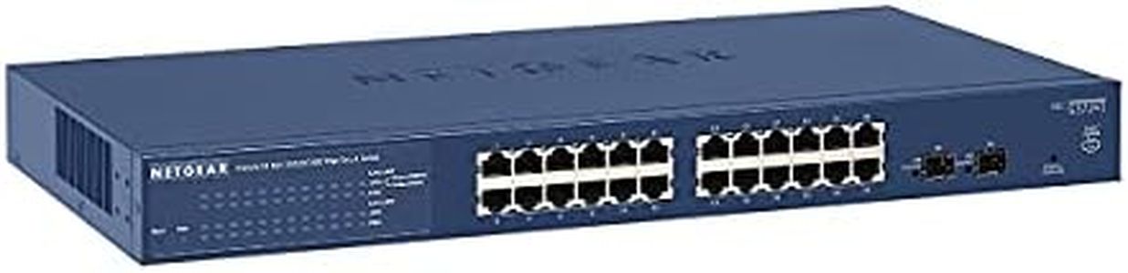 NETGEAR Switch Ethernet Smart 24 porte GS724T, Switch Gigabit con 24 da 1G, 2 SFP da 1G, Montaggio Desktop o su Rack e Assistenza Limitata a Vita