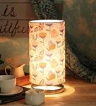 Green Girgit Chrome Finish Metal Lamp with Multicolor Floral Shade | Bedside Desk Lamps for Bedroom Living | Home Decorative Night Table Lamp (Spring)