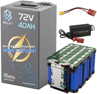 Blwny 72V 40Ah LiFePO4 Battery,Automotive-Grade Cells | 5A Fast Charger,50A BMS,4000+ Cycles,50A Anderson & XT90 Connectors | Ideal for DIY 250W-3500W E-Tricycles, Scooters & Motorcycles