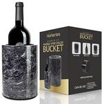 Homeries Marble Wine Chiller Bucket - Wine & Champagne Cooler for Parties, Dinner - Keep Wine & Beverages Cold - Holds Any 750ml Bottle - Ideal Gift for Wine Enthusiasts (Grey)