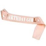 Konsait Rose Gold Birthday Sash Birthday Girl Satin Sash Party Favour Birthday Gift Birthday Accessories for Girls Woman, One Size