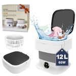 12L Portable Washing Machine, 60W Mini Washer and Dryer, Folding Small Lavadora Portatil with Spin,Collapsible Compact Clothes Laundry for Underwear, Baby Clothes, Socks(Grey)