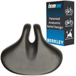 ISM Berkley Comfortable Bike Seat for Men and Women - Noseless Bicycle Seat for Stationary Bikes, Beach Cruisers, and Hybrid Bikes Designed to Reduce Numbness - Wide and Thick Padded Bike Seat Comfort