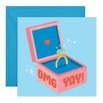 CENTRAL 23 - Cute Congratulations On Your Engagement Card - Engagement Card - Sweet Congratulations Card - Cute Greeting Cards for Friends - Comes with Fun Stickers