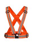 Rahul Professionals High Visibility Protective Safety Reflective Vest Belt Jacket Night Cycling Reflector Strips Cross Belt Stripes Adjustable Vest Safety Jacket (Pack of 10, Orange)