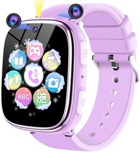 Montre Connectée Enfant, Montre Telephone Enfant pour Filles Garçons avec Appel SOS, Réveil Caméra Podomètre Musique Jeux Lampe de poche, Smartwatch Cadeau pour Garçons Filles de 4 à 12 ans (Violet)