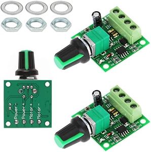WWZMDiB 3 Pcs DC Motor Speed PWM Controller 1.8V 3V 5V 6V 12V 2A 30W Adjustable Driver Switch with self-Recovery Fuse 1803BK