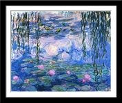 Tallenge - Claude Monet - Most Famous Paintings �- Water Lilies - Framed Canvas - Large (30 x 25 inches) - Multi - Color