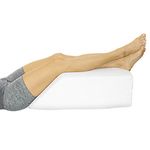 Xtra-Comfort Leg Elevation Pillow - Wedge Elevator Support Cushion for Sleeping, Swelling - Elevated Prop Up Position, Back Pain, Foot Rest, Sciatica (White)