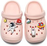 FLIOZY Kids Cartoon Garden Shoes Boys Girls Lightweight Slip On Clogs Beach Pool Shower Water Shoes Slippers, Pink, 13-13.5 Little Kid