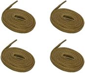 VSUDO 2 Pairs Waxed Flat Shoe Laces, 1/4” Wide Flat Cotton Shoelaces for Sneakers or Boots (Medium Width), 02 Light Brown, 59" ( 150 CM )