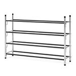USTECH Sturdy Metal Shoe Rack for Closet | Heavy Duty Shoe Storage Organizer | Wide Shoe Shelf for Garage, Closet Shoe Rack and Organizers 3 Tier Expandable Metal Shoe Rack | Pack of 1