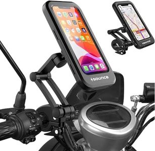 Sounce Bike Phone Mount Waterproof Cell Phone Holder 360 Rotation Motorcycle Smartphone Case Universal Bicycle Handlebar Sensitive Touch Screen Fit Below 4-7.2 Inches Smartphone (Black)