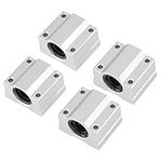 4pcs SCS12UU 36x42x28mm Linear Ball Bearing Motion Bearing Slide Block Closed Aluminum Housing Inner Diameter 12mm Suitable for Power Tools Sports Equipment Carpentry Industrial