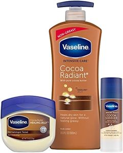 Vaseline Intensive Care Cocoa Radiant Lotion, 20.3 oz Bundled with Moisturizing Healing Jelly Butter, 7.5 and Shimmer Stick, 1.4 oz, Moisturized Skin Light Butter Scent