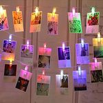 AIFUSI 40 LED Photo Clips String Lights, 8 Lighting Modes Fairy Lights, Hanging Photos Pictures Cards Power by Batteries or USB Port, Multi-Colors for Party Bedroom Wedding Event [Update Version]