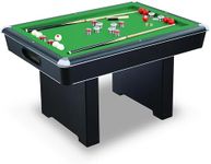 Hathaway Renegade 54-in Slate Bumper Pool Table – Includes Cues, Billiard Balls, Accessories – Multi Game for Adults & Kids – Rubber Action Bumpers – Family Game Room – Green Felt with Black Finish