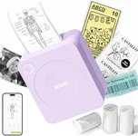 Nelko Sticker Printer, PM230 Mini Printer Bluetooth Portabel Sticker Maker with 3 Rolls Paper, Print Pods Mini Printer with Multiple Templates for Phone & Tablet, Purple