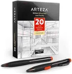 ARTEZA HB Mechanical Pencil Pack of 20, 0.7 Millimeter Medium Point Lead and Replaceable Eraser, Latex-Free Grip, Office and School Supplies