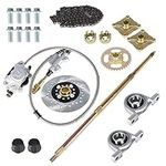 ANTUKO 32 in/815mm Go Kart Rear Axle Assembly Kit with Shaft & Hub & Chain & Brake Master Cylinder Replacement for Go Kart ATV