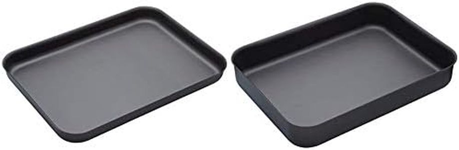 masterclass Professional Hard Anodised Non-Stick Large Baking Tin, 42 x 31 cm (16.5" x 12") & KitchenCraft Professional Hard Anodised Non-Stick Large Roasting Tin, 42 x 31 cm