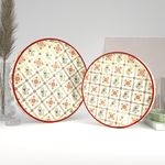 Castleite Ember Decorative Round Wooden Tray Set of 2 Handcrafted Trays for Serving, Use in Kitchen, Dining Table, Decor or Storage - Epoxy Resin Coated - Large, Small (Majestie)