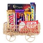 Astonished Retail Birthday Surprise Chocolate Combo | Chocolates with Metal Cart Basket | Handcrafted Wheel Cart with Assorted Chocolates, 1