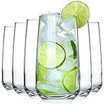 Crystalia Premium Drinking Glasses Set of 6 Tall Glass Tumbler 480ml 100% Lead Free Juice Glasses, Beer Glasses, Water Glasses, Highball Glasses, Cocktail Glasses Milkshake Milk Iced Tea Soda Glasses