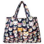 MAIGO Cat Tote Bag - Cat Reusable Grocery Bags, Cat Gifts for Cat Lovers, Cat Canvas Shopping Bag with Handles for Women, Cat Baggu Foldable Bags, Cat Mom Kitchen Stuff Bag, Cat Large Tote Bag