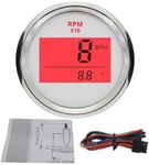 ELING Digital Tachometer RPM Gauge with Hour Meter for Car Truck Boat Yacht 0-9990RPM 52mm(2") with Backlight