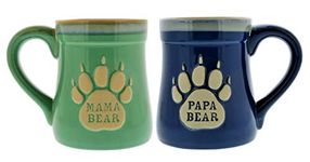 burton+BURTON Mama & Papa Bear Ceramic Funny Coffee Mug, Nobody Messes with My Cubs, Large 532mL Mug, Gifts for Mom & Dad