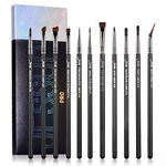 Jessup Eyeliner Brush Set, Professional Eye Liner Makeup Brushes 11pcs, Angled Flat Definer Ultra Fine Bent Pencil Point Eyeliner Brushes for Precision Liner, T324