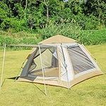 MATEPROX Instant Pop-up Camping Tent, 2/3/4 Person Family Dome Tents with Double Door Rainfly Mesh Windows, Easy Setup Fast Pitch Tent for Camping Beach Hiking