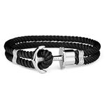 PAUL HEWITT Anchor Bracelet PHREP with Nylon Bracelet in Black und Anchor made of Edelstahl in Silver für Women und Men PH-PH-N-S-B-XL