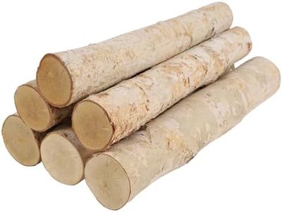 Prsildan 6 Pack White Birch Logs for Fake Fireplace Decorative Natural Birch Tree Branches Wood DIY Fire Logs Crafts for Indoor Outdoor Gas Faux Fireplace Filler Decoration (2.4"-3.2" Dia.)