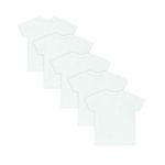 Hanes Boy's 5 Pack Crew Shirt, White, 4T