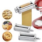 Pasta Attachment for KitchenAid Mixer,3-Piece kitchenaid Pasta attachments Included Pasta Sheet Roller,Spaghetti and Fettuccine Cutter Maker Accessories by InnoMoon