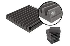 8 Pack, 2" Thick EQ Acoustics Premium Acoustic Foam Tile Kit, 30 x 30 x 5cm Classic Wedge Tiles. Better Sound For Home Studios, YouTubers, Podcasting, Sound Recording