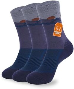 Pioneer Camp Merino Wool Hiking Socks for Men & Women Cozy Running Socks Cushioned Breathable Athletic Work Hunting - 3 Pairs