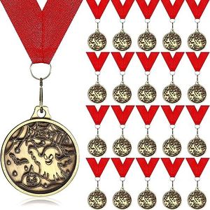 Inbagi Halloween Medals Party Medallion Costume Awards Medals Trick or Treat Medal for Kids Halloween Costume Parties Fall Season, 1.97 Inch (Ghost,20 Pcs)