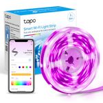 Tapo LED Strip Light, Smart Led Light Strips 5m, WiFi App Control RGB Multicolour LED Lights for Bedroom, Works with Alexa & Google Home, LED Lights Suitable for TV Kitchen DIY Decoration(Tapo L900-5)