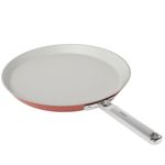 Ember Cookware Arcilla Ceramic Non Stick Dosa Tawa 28cm | Stainless Steel Handle | with Spatula | Induction Safe | Non Toxic Tawa | PFAS, PTFE & PFOA Free | Capri Series | Terracotta