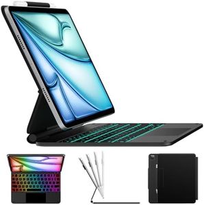 typecase Edge Keyboard Case for iPad Air 11" (M4/M3/M2, 2026/2025/2024) & Pro 11", Air 5 & 4 – Magnetic with Multi-Touch Trackpad, 11 Colors Backlight, Pencil Holder, Slim & Lightweight - Black