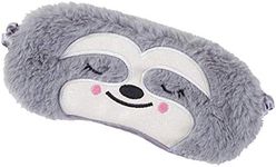 Cute Animal Sleeping Mask Soft Plush Blindfold Cute Rabbit Panda Koala Eye Cover Eyeshade for Kids Teens Girls Women (Grey Sloth)