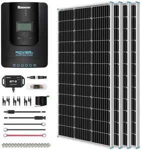 Renogy 400 Watt 12 Volt Premium 4 Pcs 100W Panel+40A MPPT Charge Controller+ Bluetooth Module Fuse+ Mounting Z Brackets+Adaptor Kit +Tray Cables Set, 400W, Grid 12V Solar Power System