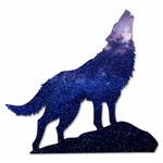 Cosmic Howling Wolf Laptop Sticker Keyboard, Keypad Vinyl Macbook Decal Sticker - Skin Track Pad MacBook Pro Air 13" 15" 17" iPad Laptop Decal iPad Sticker K9 Dog Wolf Silhouette