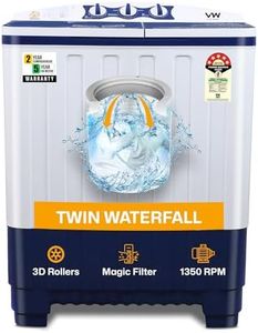 VW 7.5 kg 5 Star Pure Wash with Toughened Glass Semi Automatic Top Load Washing Machine PureWash0075G (White)