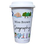 Geography Teacher Travel Mug Personalised - Gift for Geography Lover - Personalised Geography Student Thermal Ceramic Insulated Travel Mug