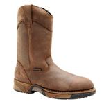 ROCKY Aztec Waterproof Wellington Work Boot, Brown, 8.5